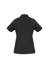 Biz Collection P9025 Oceana Womens Short Sleeve Polo in Black - back view