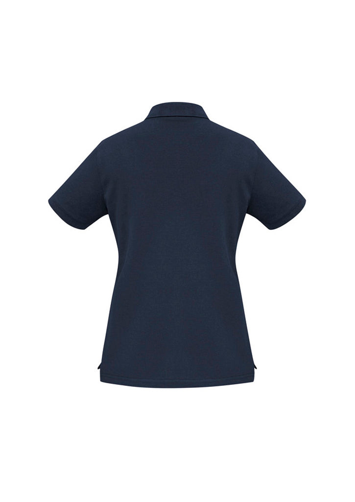 Biz Collection P9025 Oceana Womens Short Sleeve Polo in Navy - back view