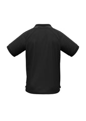 Biz Collection P9900 Resort Mens Short Sleeve Polo in Black/Charcoal - back view