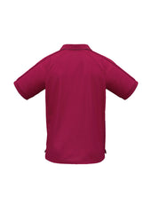 Biz Collection P9900 Resort Mens Short Sleeve Polo in Cherry/Maroon - back view