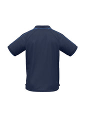 Biz Collection P9900 Resort Mens Short Sleeve Polo in Navy/Mid Blue - back view