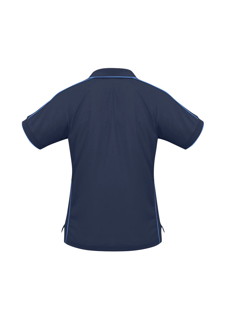 Biz Collection P9925 Resort Womens Short Sleeve Polo in Navy/Mid Blue - back view