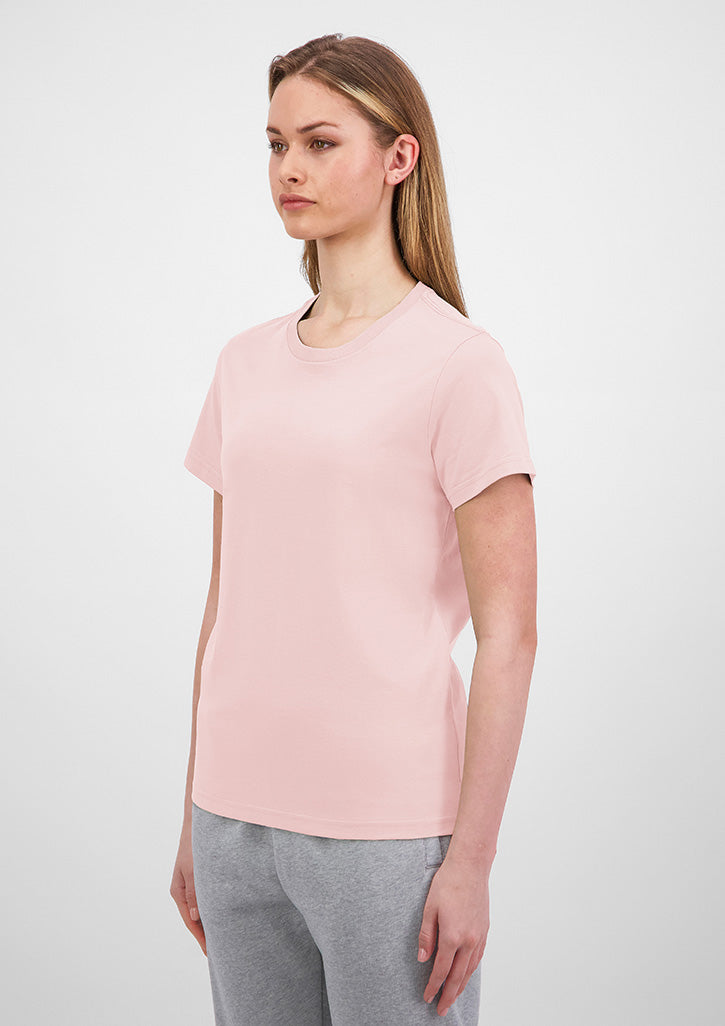 Basis Womens Short Sleeve Tee - X1001W in Pink - model
