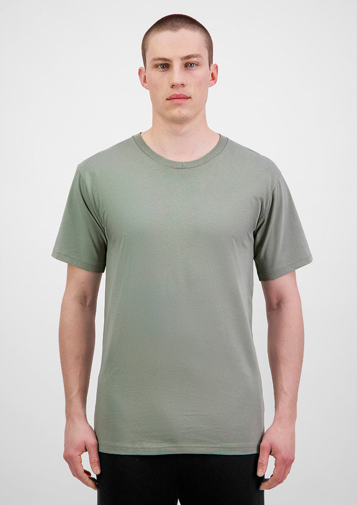 Basis Mens Short Sleeve Tee - X1001M in Pistachio - model