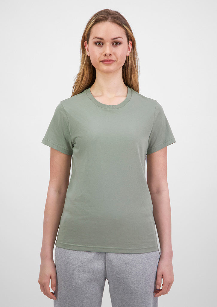 Basis Womens Short Sleeve Tee - X1001W in Pistachio - model