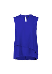 Biz Corporates RB260LN Seville Womens Sleeveless Layered Blouse in Cobalt