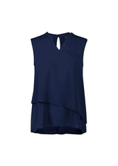 Biz Corporates RB260LN Seville Womens Sleeveless Layered Blouse in Navy