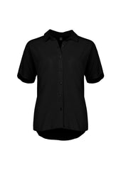 Biz Corporates RB365L Dahlia Womens Short Sleeve Blouse in Black