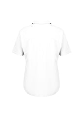 Biz Corporates RB365L Dahlia Womens Short Sleeve Blouse in White - back view