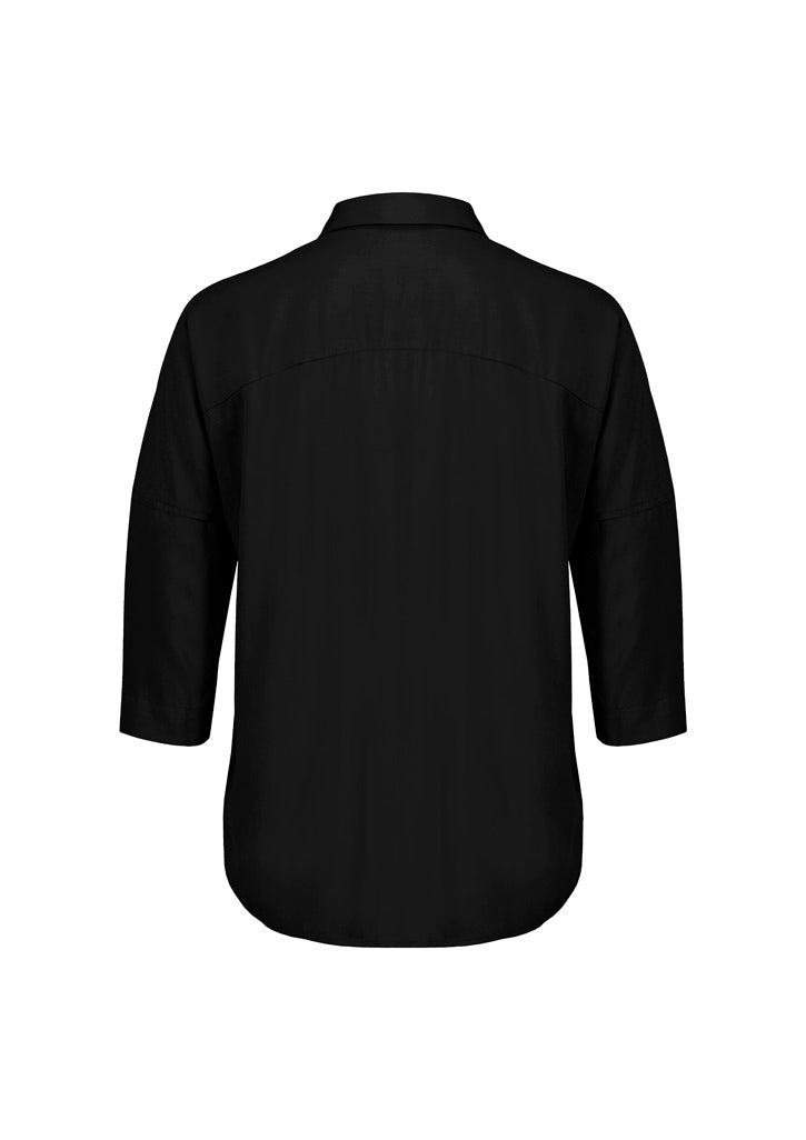 Biz Corporates RB366LT Dahlia Womens 3/4 Sleeve Blouse in Black - back view