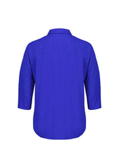 Biz Corporates RB366LT Dahlia Womens 3/4 Sleeve Blouse in Cobalt - back view