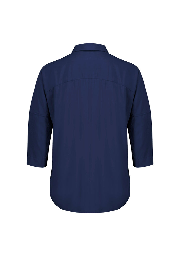 Biz Corporates RB366LT Dahlia Womens 3/4 Sleeve Blouse in Navy - back view
