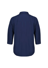 Biz Corporates RB366LT Dahlia Womens 3/4 Sleeve Blouse in Navy - back view