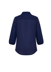 Biz Corporates RB965LT Lucy Womens 3/4 Sleeve Blouse in Navy - back view