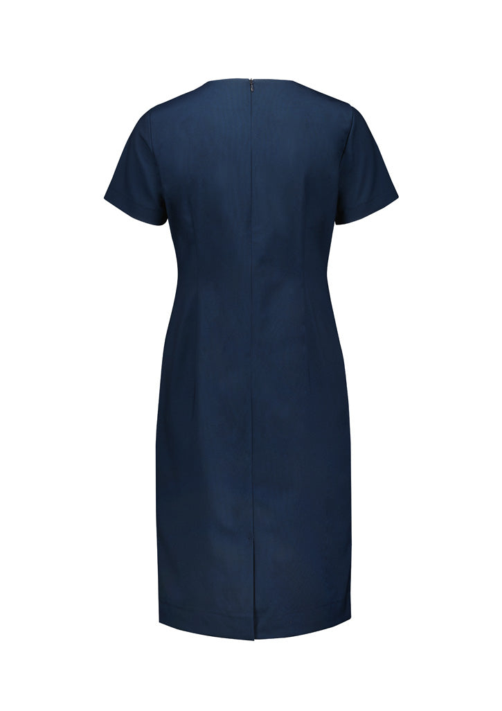 Biz Corporates RD409L Renew Womens Short Sleeve Dress in Navy Dusk - back view