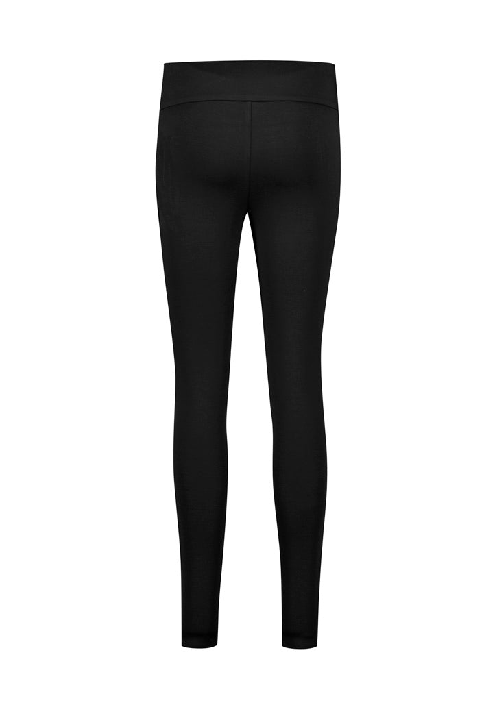 Biz Corporates RGP303L Scuba Ponte Womens High-rise Pull-on Corporate Legging in Black - back view