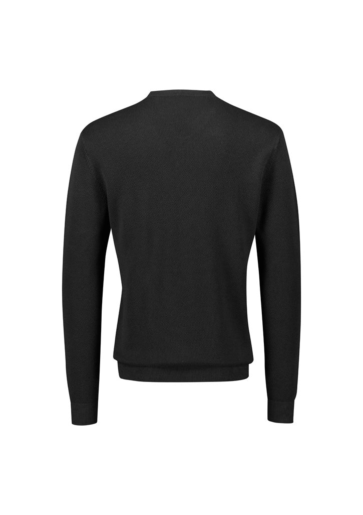 Biz Corporates RJP266M Osaka Mens Pineapple Knit Jumper in Black - back view