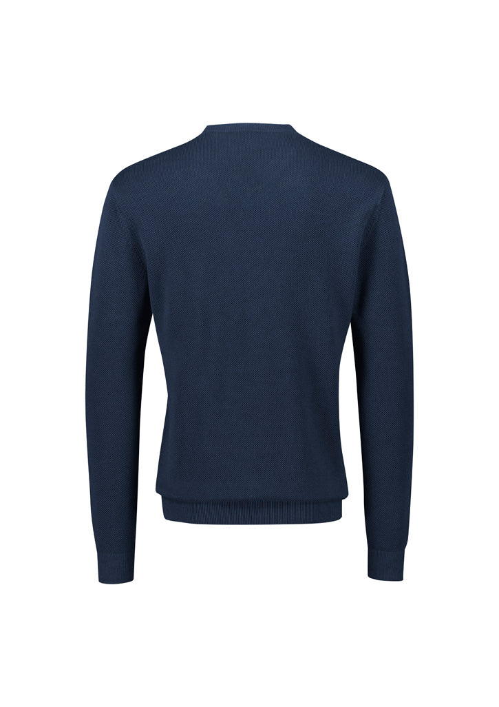 Biz Corporates RJP266M Osaka Mens Pineapple Knit Jumper in Navy - back view