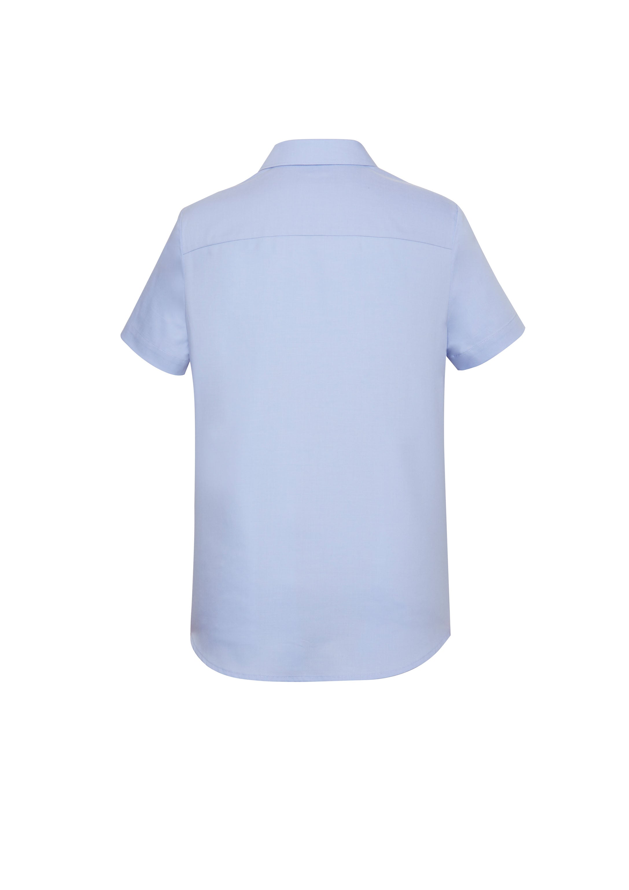 Biz Corporates RS968LS Charlie Womens Short Sleeve Shirt in Blue Chambray - back view
