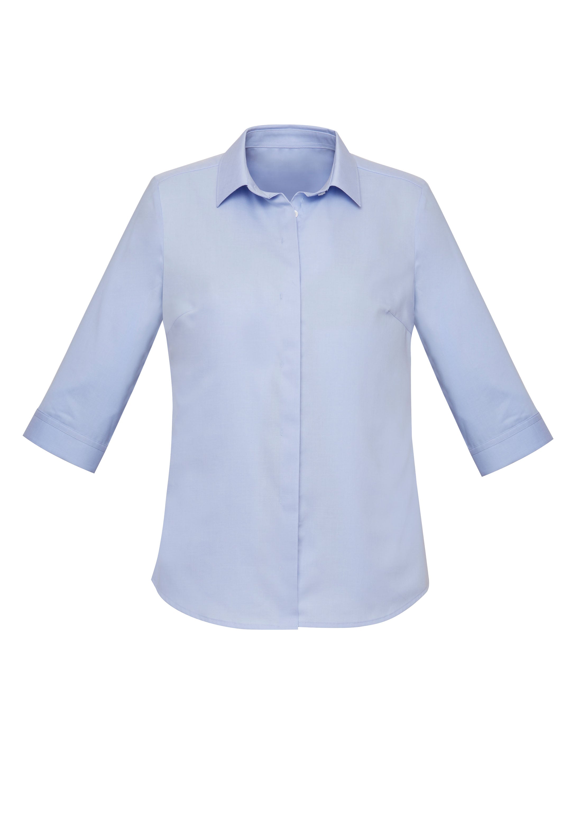 Biz Corporates RS968LT Charlie Womens 3/4 Sleeve Shirt in Blue Chambray