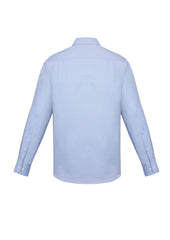 Biz Corporates RS968ML Charlie Mens Classic Fit Long Sleeve Shirt in Blue Chambray - back view