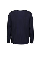 Biz Corporates RSW370L Skye Womens Batwing Sweater Top in Navy - back view