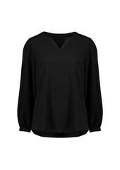 Biz Corporates RU568LL Ruché Womens Long Sleeve Shirt in Black