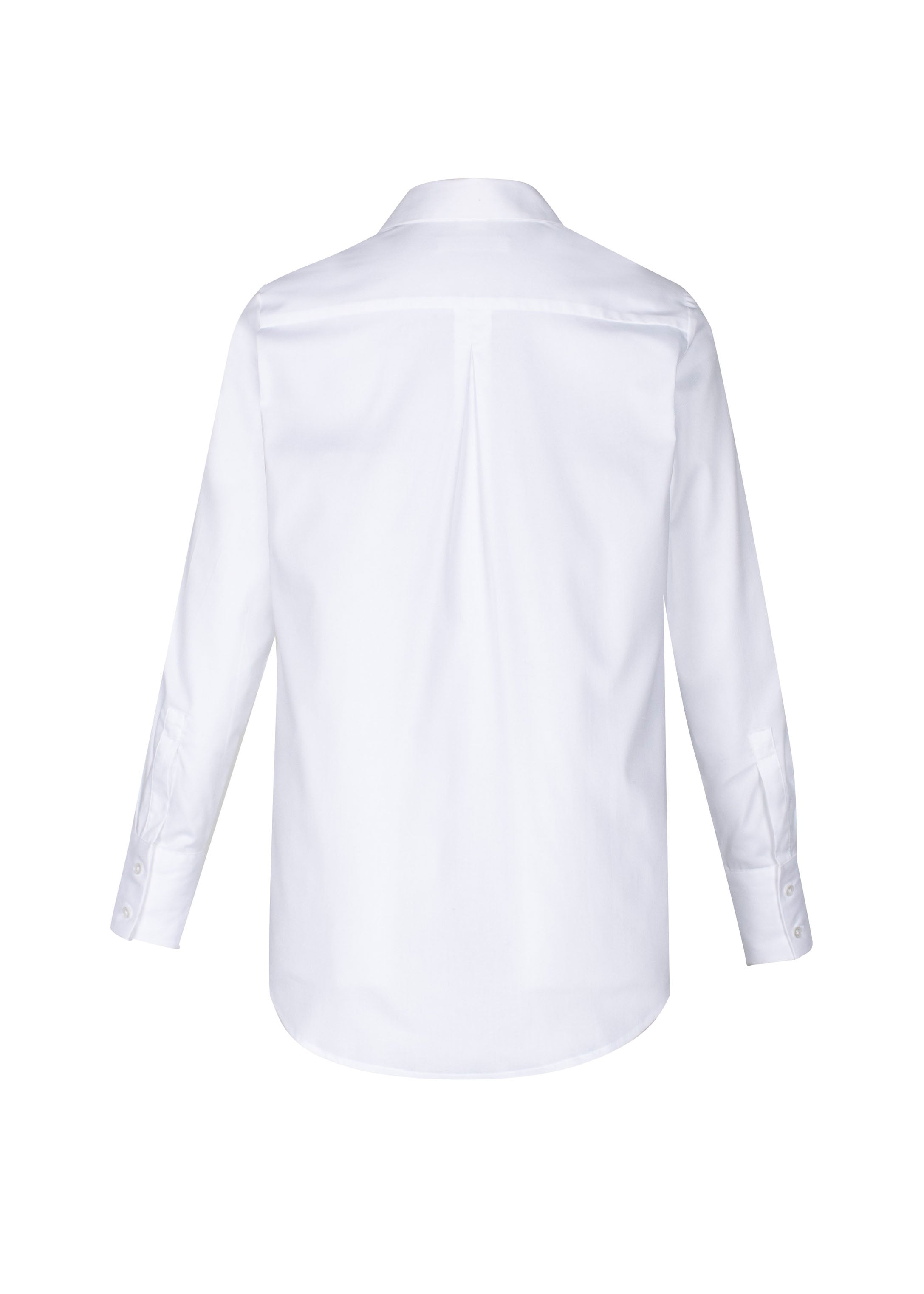 Biz Collection S016LL Camden Womens Long Sleeve Shirt in White - back view