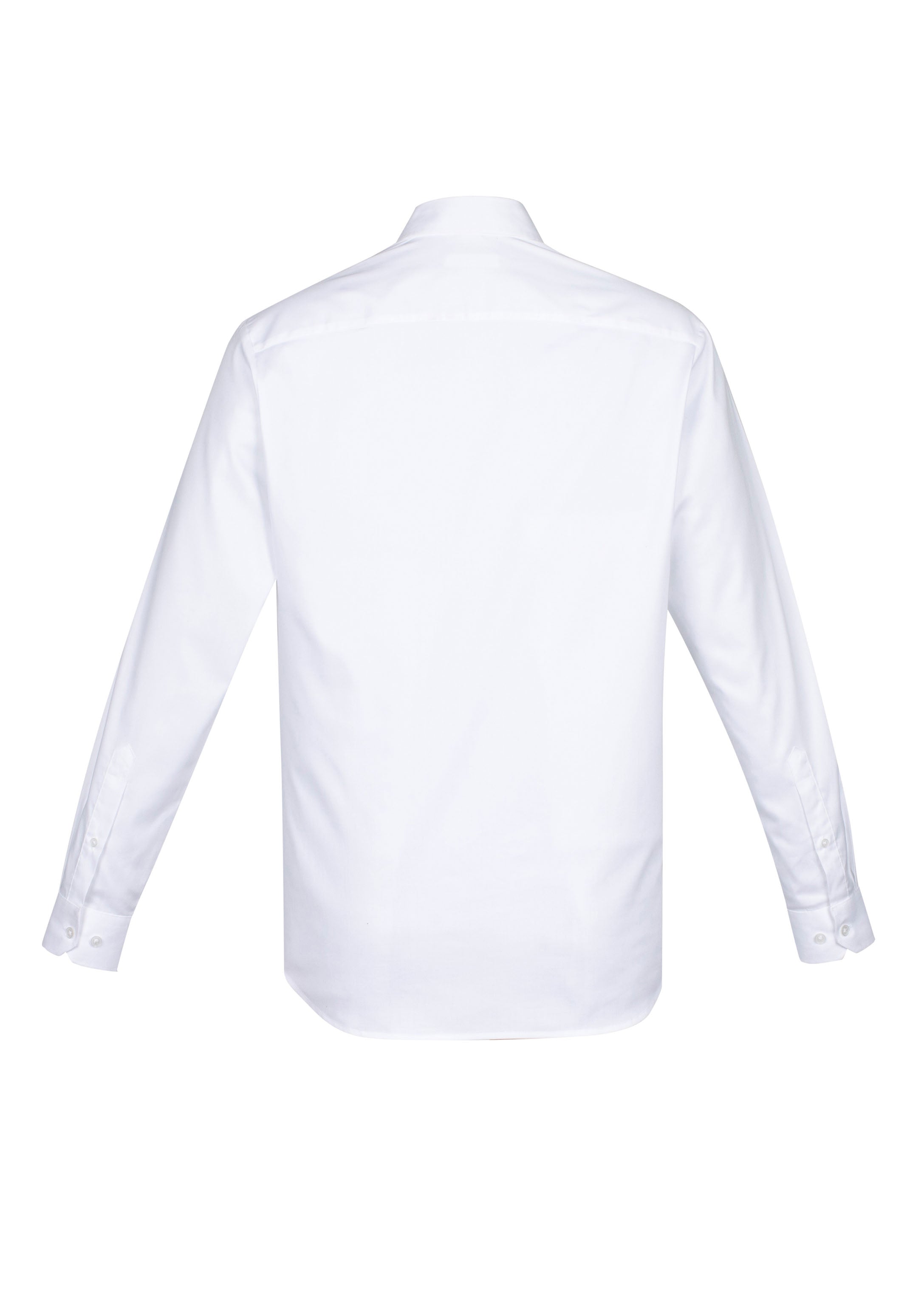 Biz Collection S016ML Camden Mens Long Sleeve Shirt in White - back view