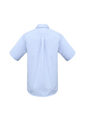 Biz Collection S10512 Base Mens Short Sleeve Shirt in Blue - back view