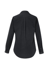 Biz Collection S127LL Memphis Womens Long Sleeve Shirt in Black - back view