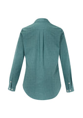 Biz Collection S127LL Memphis Womens Long Sleeve Shirt in Jasper Green - back view