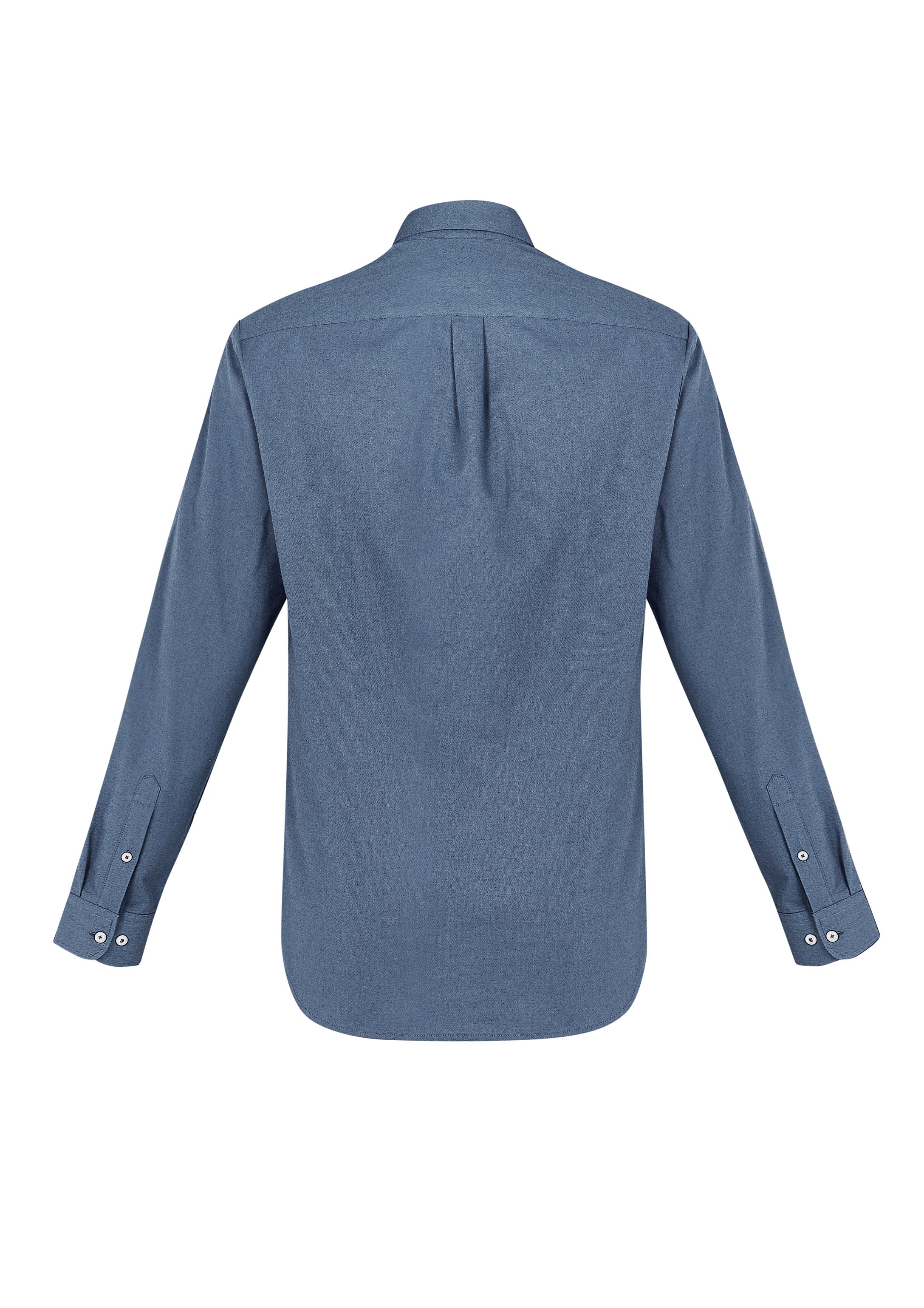 Biz Collection S127ML Memphis Mens Long Sleeve Shirt in Grey Smoke - back view