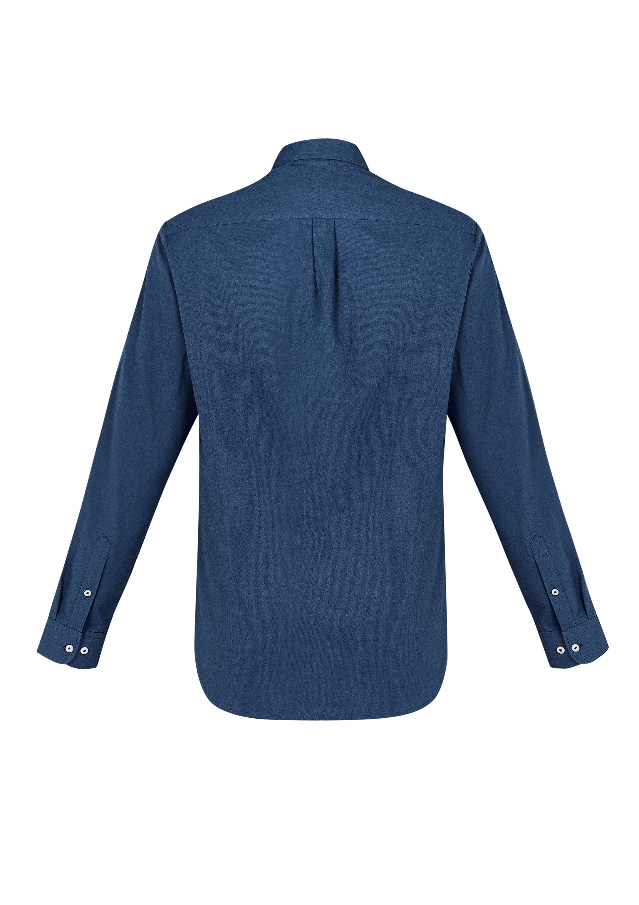 Biz Collection S127ML Memphis Mens Long Sleeve Shirt in Mineral Blue - back view