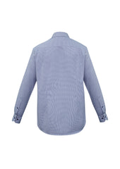 Biz Collection S267ML Edge Mens Long Sleeve Shirt in Blue - back view