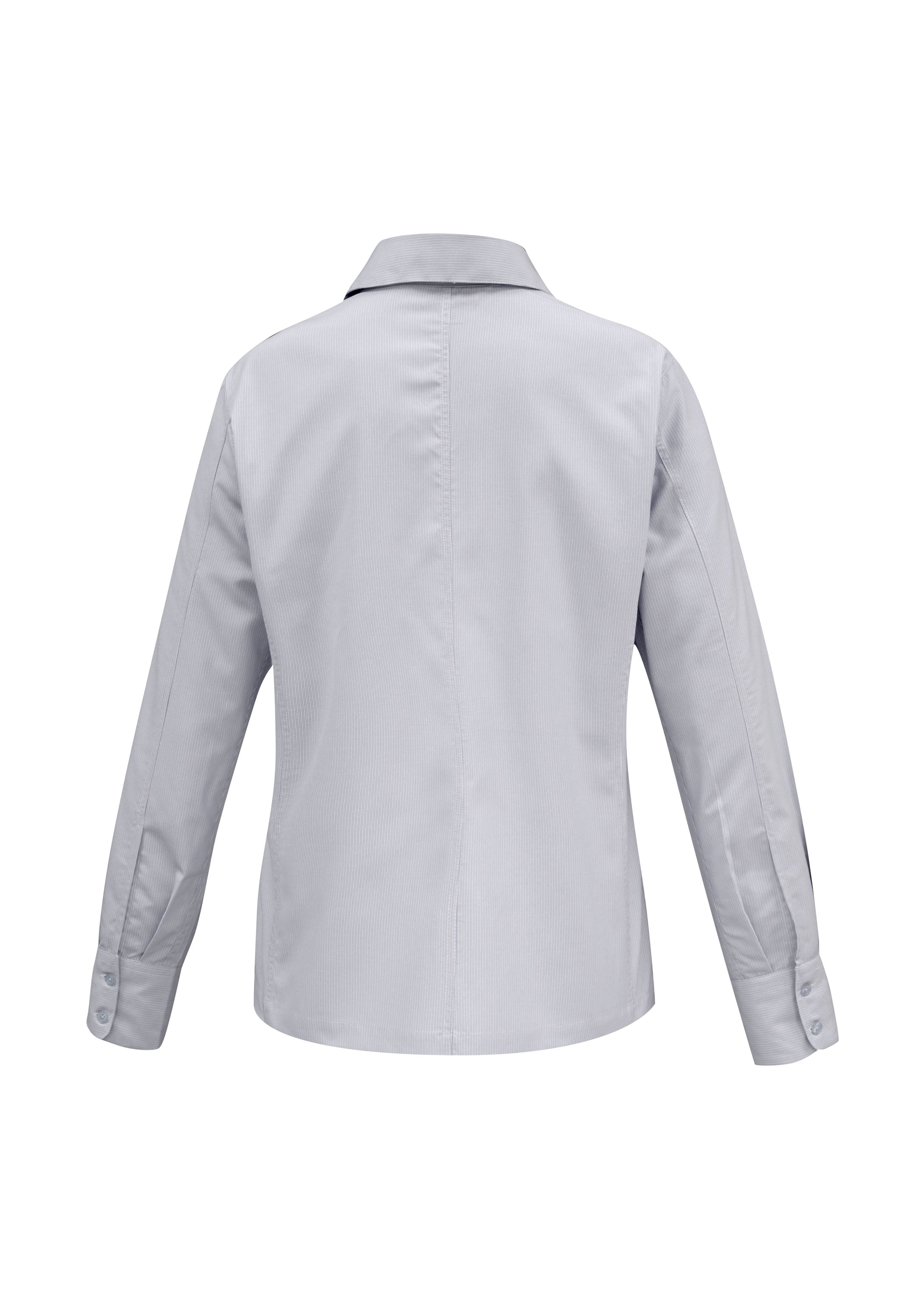 Biz Collection S29520 Ambassador Womens Long Sleeve Shirt in Silver Grey - back view