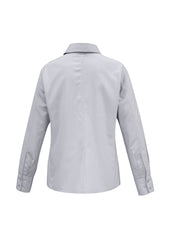 Biz Collection S29520 Ambassador Womens Long Sleeve Shirt in Silver Grey - back view