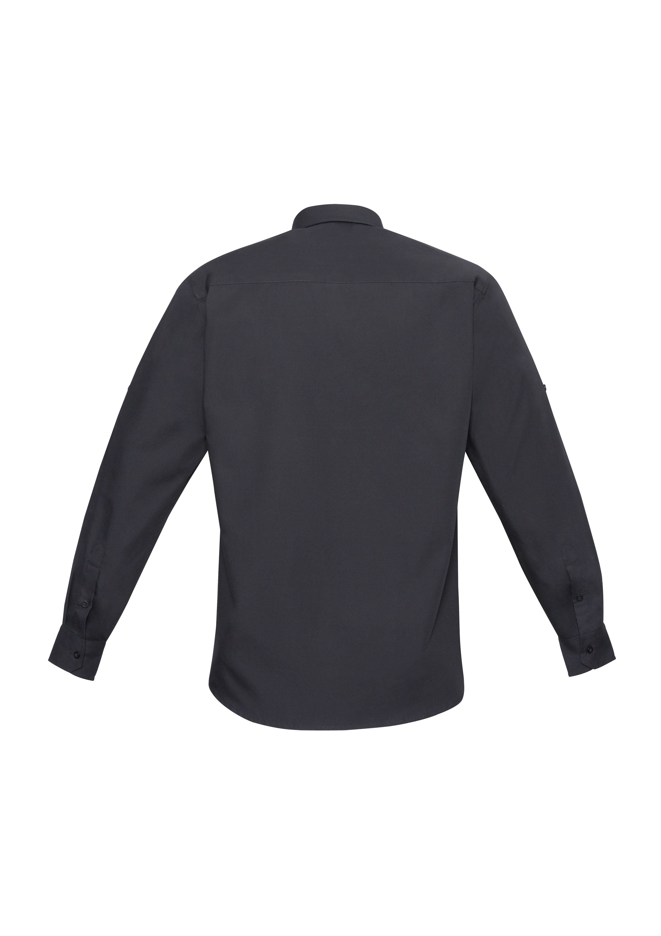 Biz Collection S306ML Bondi Mens Long Sleeve Shirt in Charcoal - back view