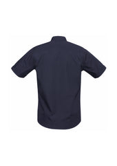 Biz Collection S306MS Bondi Mens Short Sleeve Shirt in Navy - back view