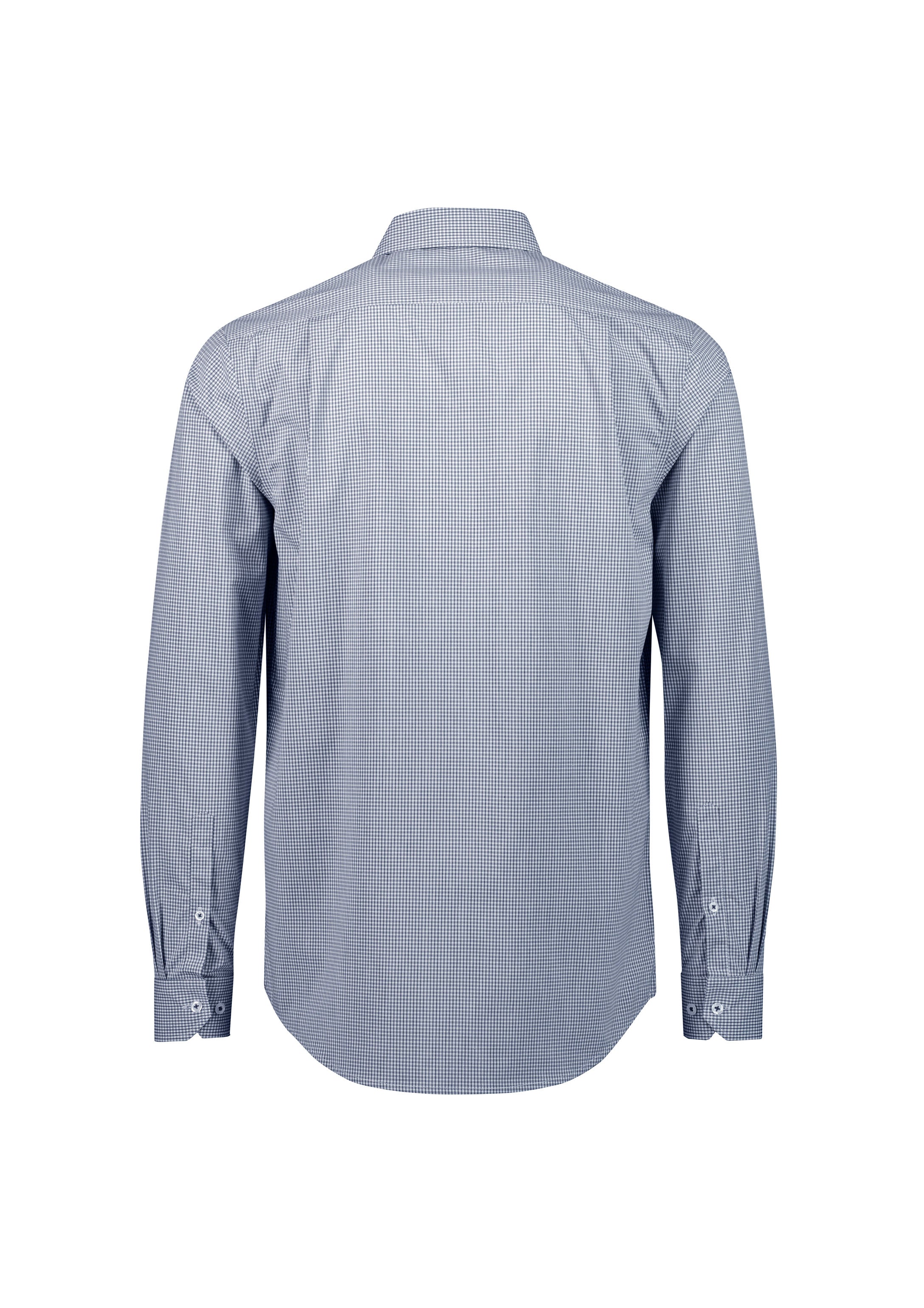 Biz Collection S338ML Bristol Mens Classic Long Sleeve Shirt in White/Navy - back view