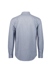 Biz Collection S338ML Bristol Mens Classic Long Sleeve Shirt in White/Navy - back view