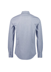 Biz Collection S339ML Bristol Mens Tailored Long Sleeve Shirt in White/Navy - back view