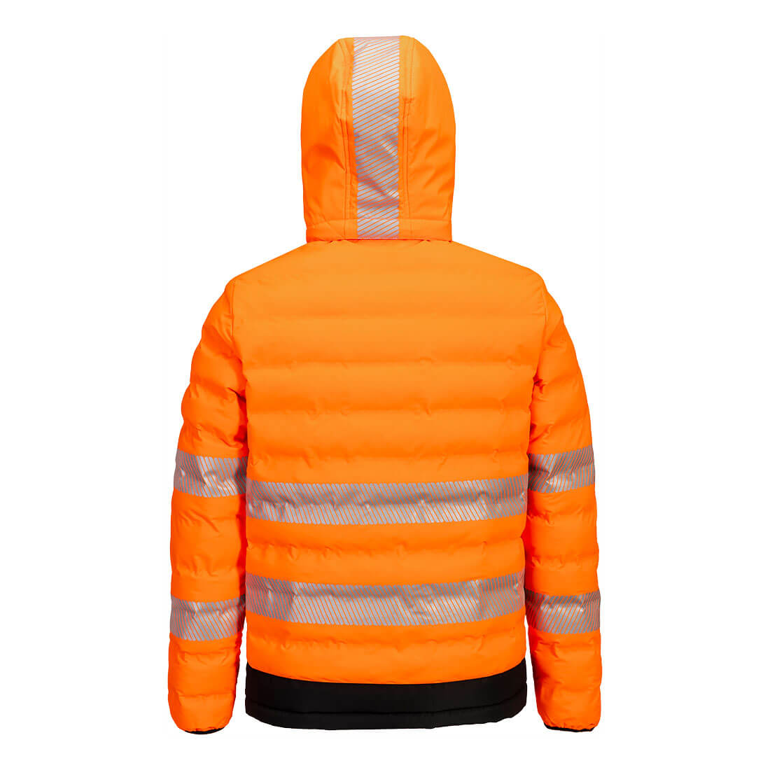 Portwest S548 Hi-Vis Ultrasonic Heated Tunnel Jacket in Orange/Black - back view