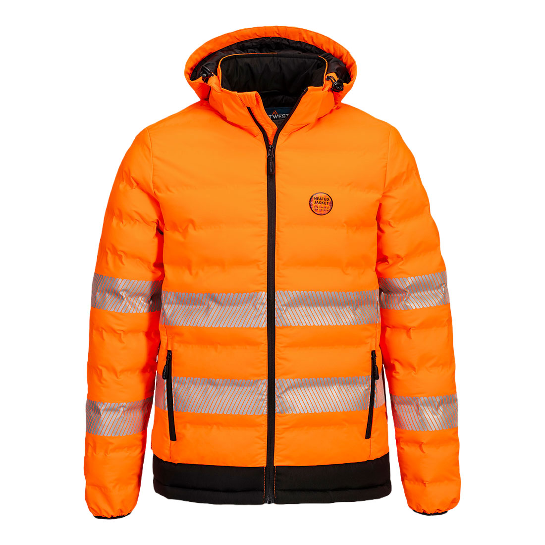 Hi-Vis Ultrasonic Heated Tunnel Jacket - S559 - Portwest - Orange/Black
