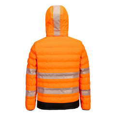 Hi-Vis Ultrasonic Heated Tunnel Jacket - S559 - Portwest - Orange/Black (rear)
