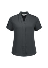 Biz Collection S628LS Madison Womens Short Sleeve Shirt in Charcoal