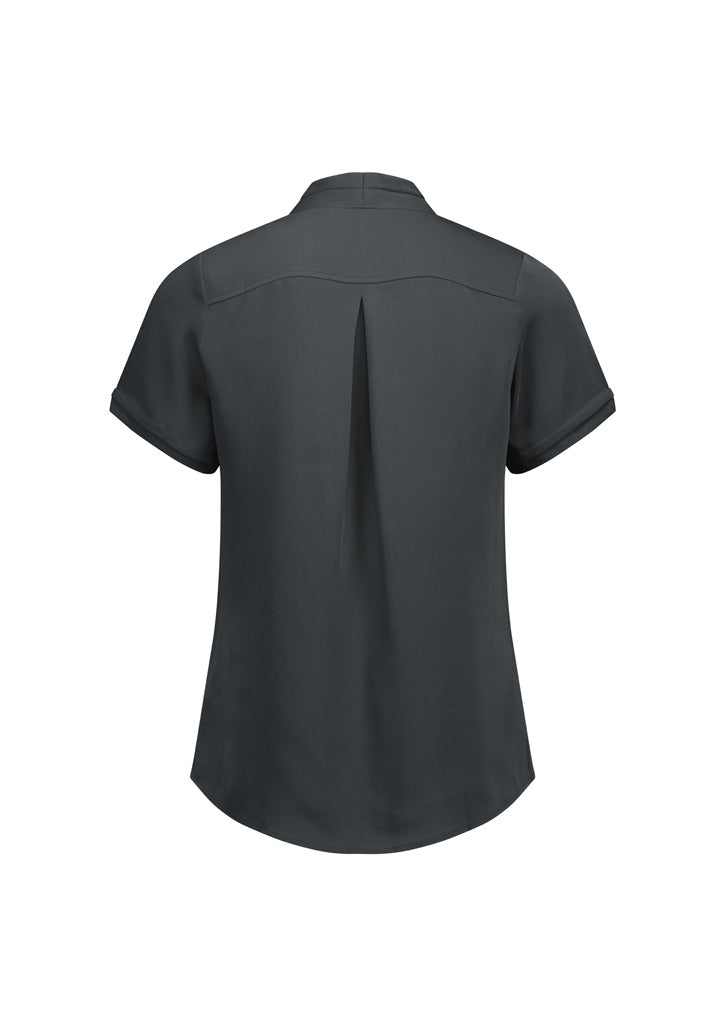 Biz Collection S628LS Madison Womens Short Sleeve Shirt in Charcoal - back view