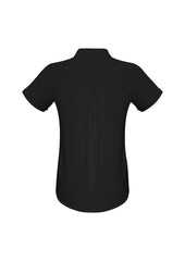 Biz Collection S628LS Madison Womens Short Sleeve Shirt in Black - back view