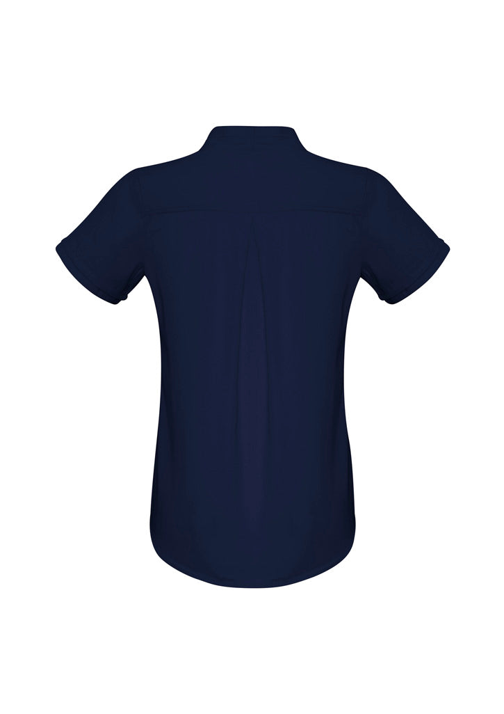 Biz Collection S628LS Madison Womens Short Sleeve Shirt in Midnight Blue - back view
