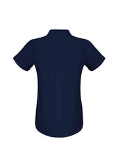 Biz Collection S628LS Madison Womens Short Sleeve Shirt in Midnight Blue - back view